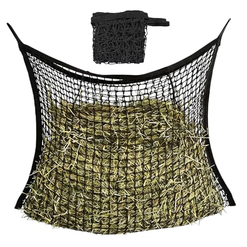 2 Pcs Feed Hay Net Slow Feed Hay Bags for Horses Horse Feeding Supplies for Goats Sheep, 61.4x39.37inch - size: 61.4x39.37inch