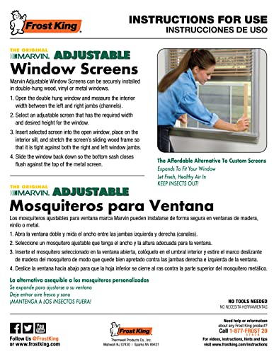 Frost King AWS1037SP WB Marvin Adjustable Window Screen, Natural - style: 10" High x Fits 21 -37" Wide