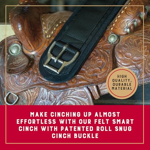 Weaver Equine ‎Roper Horse Cinch, Anti-Slip Neoprene Saddle Cinch Girth with Smart Cinch Buckle, Western Horse Riding Supplies, Black