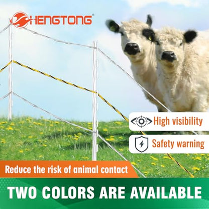 Electric Fence Polywire 656ft 6-Strand Stainless Steel White - color: white, size: 656ft