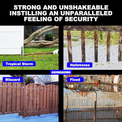33.62" Fence Post Repair Kit, Fix Broken 4x4/6x6 Wood Post, 2Pack - color: 2 Pack/Black
