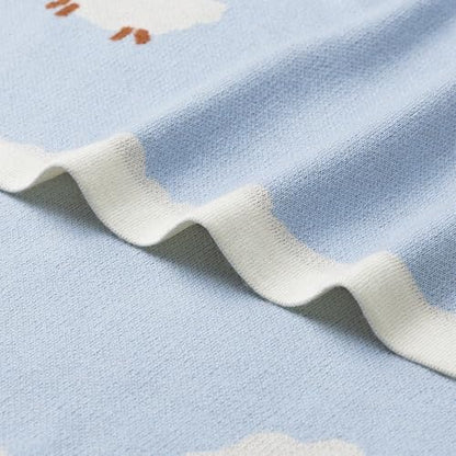 Luxe Merino Wool Cotton Baby Blanket Ultra-Soft, Temperature-Regulating Swaddle Blanket for Newborns, Receiving Blanket, and Nursery Throw 29.5" x 37.4", Machine Washable - color: Glacial Blue
