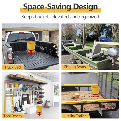 5 Gallon Bucket Holder 12 Inch Diameter | Bucket Holder Rack for RV, Truck, Cart, UTV, Landscape Trailer