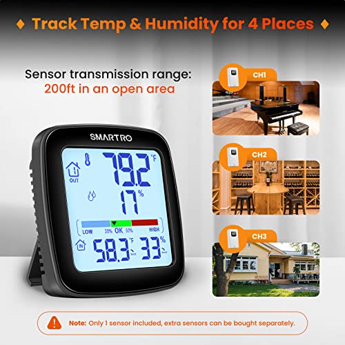 SMARTRO SC92 Professional Digital Wireless Indoor Outdoor Thermometer