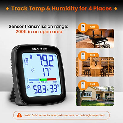 SMARTRO SC92 Professional Digital Wireless Indoor Outdoor Thermometer
