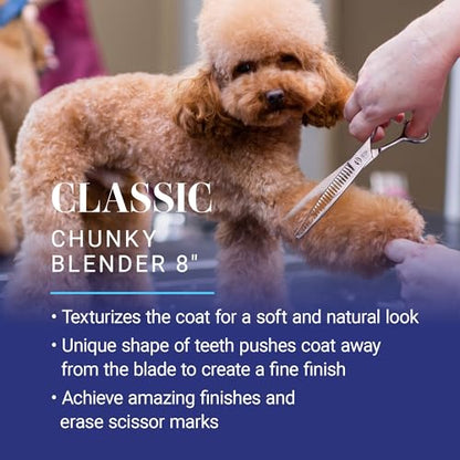 Chris Christensen Classic Series Grooming Shears, 8 in Chunky Blender Shear, Groom Like a Professional, Any Skill Level, Made From 440C Japanese Steel - size: 8.5 inch Chunky Blender