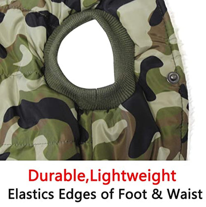 Vecomfy Warm Dog Coats with Hoodie,Winter Dog Jackets for Small Dogs - color: Green Camo, size: Small