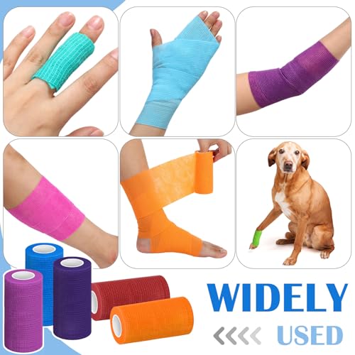 Treela 36 Pcs Self Adherent Bandage 4" X 5 Yard Wrap Breathable - color: Various Colors, size: 4" X 5 Yard