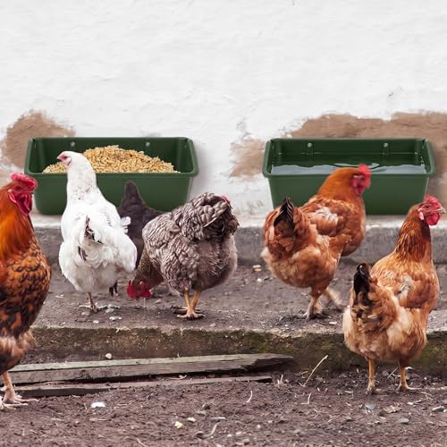 Wenqik 10 Pack Chicken Feeder,5 Quart Hanging Goat Waterer,Green - color: Green