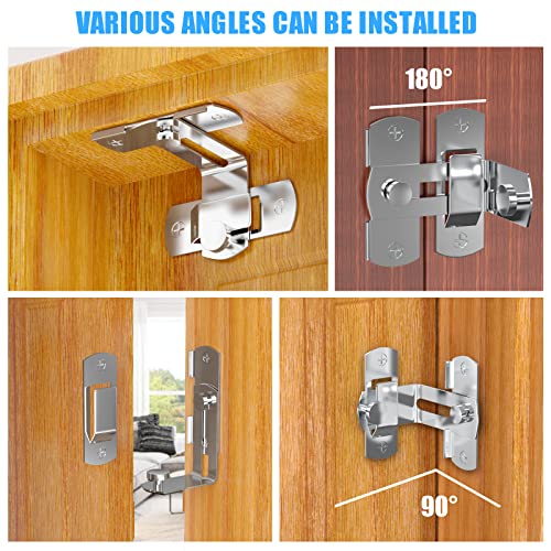 L'aimefois 90 Degree Flip Barn Door Lock, Protect Privacy, Silver - color: 2 silver