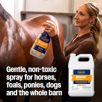 Farnam Bronco E Fly Spray for Horses, Dogs & Premises 128 oz Refill - size: 128 fl oz