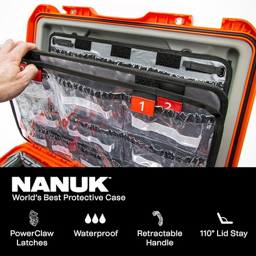 NANUK 940 Waterproof EMS/EMT Empty Hard Case with Dual-Compartment Lid Organizer and Padded Dividers – First Aid Organizer for Trauma Kits & IP67 Dustproof, Impact-Resistant – Black - color: Black