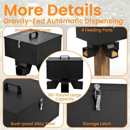 80 Lbs Heavy Duty Wild Deer Feeder Wildlife Station