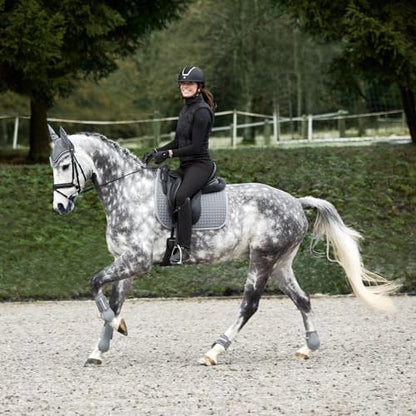 HORZE Adepto Open Front Tendon Boots | Durable Shell with Neoprene Lining - Steel Grey - Cob - color: Steel Grey, size: Cob
