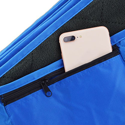 DOWN UNDER OUTDOORS Waterproof 350 GSM Fleece or Sherpa Stadium Blanket - color: Blue