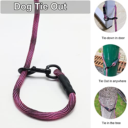 12FT Dog Tie-Out Rope + Bungee Dog Leash Extension
