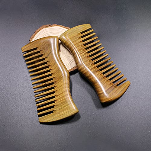 Green Sandalwood Wide Tooth Comb: Anti-Static Scalp Imperial Crown