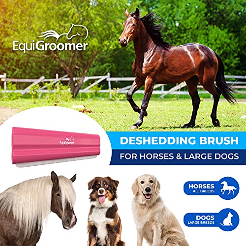 EquiGroomer 8-Inch Deshedding Brush for Dogs & Horses, Pink - color: Pink