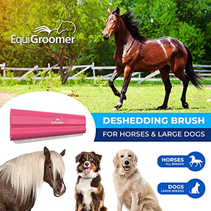 EquiGroomer 8-Inch Deshedding Brush for Dogs & Horses, Pink - color: Pink