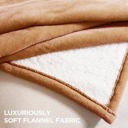 Templewet Heated Blanket Throw 50" x 60",Soft Electric Blanket,Brown | Timer Settings,Auto Off,Soft Sherpa Heated Throw Blanket,Machine Washable,Fast Heating for Sofa Bed Office Use,Gifts for Mom - color: Cocoa Brown