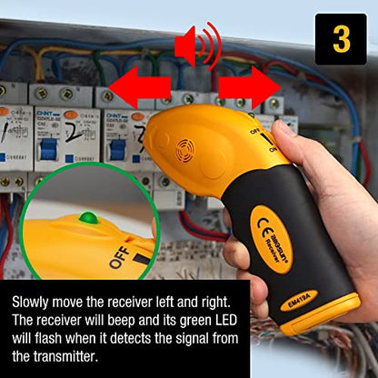 allsun AC 100-120V Circuit Finder Non-Contact Voltage Sensor Auto-Sensing Receiver Transmitter Locates AC Circuits Fuses - style: EM419A-110V US Plug