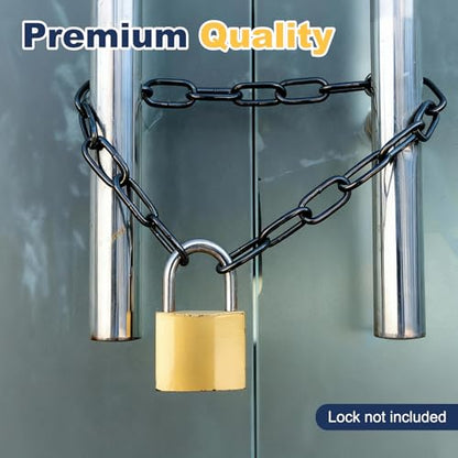 PATIKIL 2Pcs Gate Chain Lock, 19 in x 4mm Chain Dia Alloy Steel Hanging Chain Lock with 2 Open Clasps for Stall Barn Fence Gate Hammock Swing Punching Bags Sandbag Yoga Gym, Black - size: 16inch x 4mm
