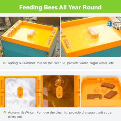 2 Pack Beehive Feeder for Beehive Langstroth 10 Frame Beekeeping Supplies 1.2 Gallon, Bee Top Feeder for Feeding Water or Sugar Cake to Bee Hives Beekeeping Feeder Equipment - size: 2 pcs
