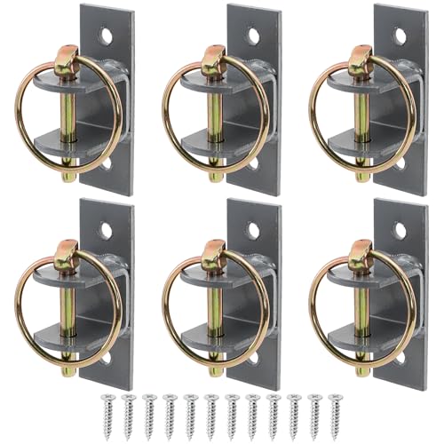 SOUJOY 6 Pcs Water Bucket Hook for Horse, Heavy Duty Metal Feed Bucket Hook with Pin, Wall Mounted Hangers for Horse Stalls Stable Barn Farmhouse Supplies