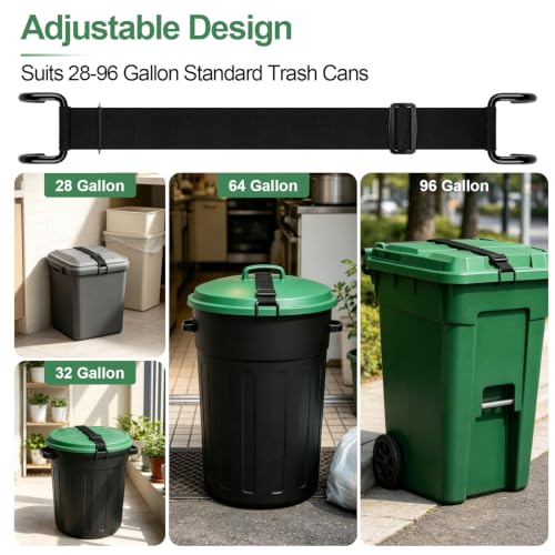 Trash Can Lock Lid, Animal Proof Garbage Can Lock for 28-96 Gallon Bins - color: 1 PCS