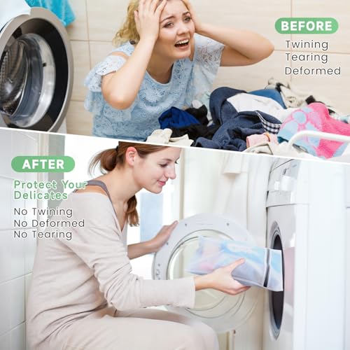 4 Pack Durable Laundry Bags Mesh Wash Bags, With Zipper
