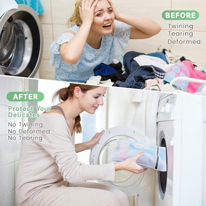 4 Pack Durable Laundry Bags Mesh Wash Bags, With Zipper