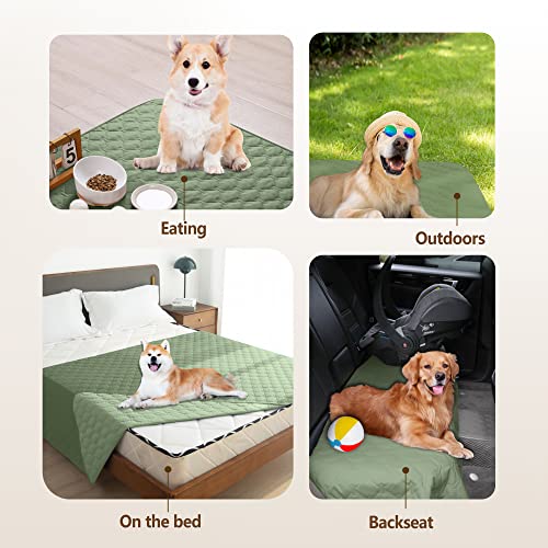 gogobunny Waterproof Armchair Covers for Pets, Anti Hair and Easy Care - color: Dark Green/Light Green, size: 30x30 Inch (Pack of 1)