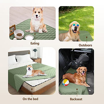 gogobunny Waterproof Armchair Covers for Pets, Anti Hair and Easy Care - color: Dark Green/Light Green, size: 30x30 Inch (Pack of 1)