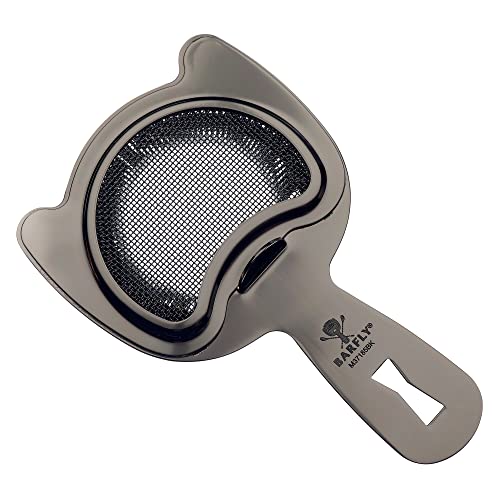 Barfly Fine Mesh Spring Strainer, Black - color: Black