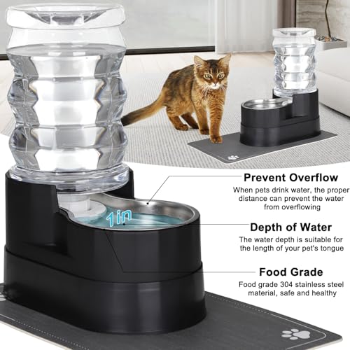 RIZZARI 7L Elevated Dog Water Dispenser :Comfortable Feeding Height - color: Black, size: 7L