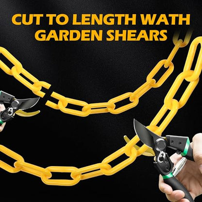 Ahniiqo240 Feet Plastic Barrier Chain Black,1.5-Inch Link Diameter Safety Barrier Chain，Large Plastic Chain，6MM Plastic Barrier Chain，Plastic Chain Links - color: Black, size: 1-1/2 in-240feet