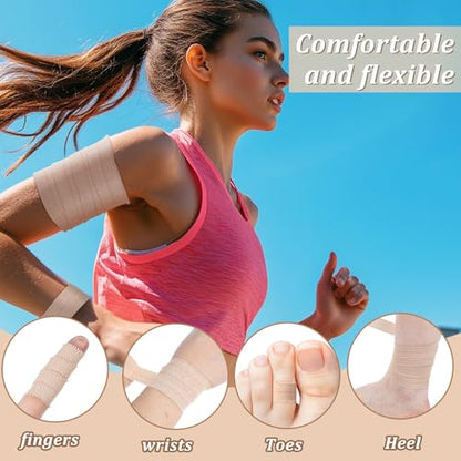 Tondiamo 8 Rolls Elastic Tape Adhesive Elastic Tape Self Adhesive Bandages Wrap Flexible Stretch Bandages Athletic Sports Skin Strips for Sports Ankle, Knee and Wrist Animal Pets(1 Inch X 5 Yard) - size: 1 Inch X 5 Yard