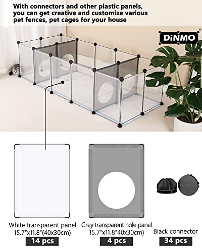 DINMO 4 Plastic Panels with Game Holes, Playpen Accessories, 11.8" x 15.7" - style: Grey Plastic Panel - 4 pcs