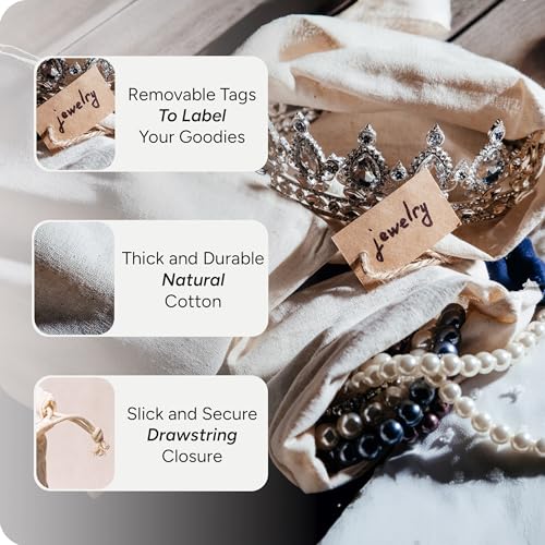 LEAFICO Reusable Cotton Bags - X-Small 3x4 25 Pack - Cloth Gift Bags with Drawstrings for Jewelry, Home Supplies, Makeup,DIY, Wedding, Party Favors - Muslin Fabric Pouches - size: X-Small 3x4" (25pack)