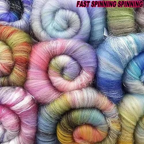 Manual Wool Carding Machine – Hand-Cranked Fiber Blender for Spinning, Felting & Pet Hair Removal, Portable Wool Comb with 2 Rollers, DIY Color Blending Tool