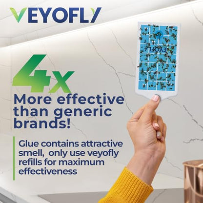VEYOFLY Fruit Fly Traps Indoor Plug-in UV, Gnat Trap, 2 Device + 6 Refills - color: White, size: 2 Devices + 6 Refills