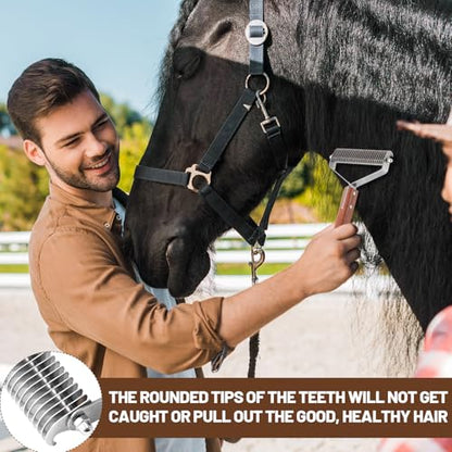 Abbylike Livestock Shedding Comb, Grooming Dematting Brush, 1-sided - style: 1-sided