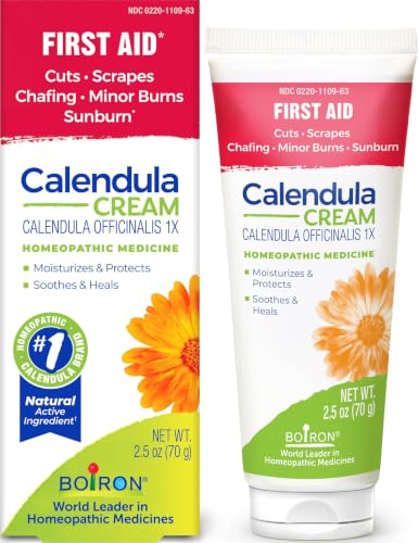 Boiron Calendula Cream for Skin Irritation Relief | For First Aid, Minor Burns, Cuts, Scrapes, Insect Bits and Sunburn. Size: 2.5 oz. - size: 2.5 Ounce