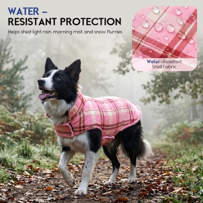 ASENKU Dog Winter Coat, Reversible Dog Jacket for Small Medium Large Dogs - color: Light PInk, size: X-Small