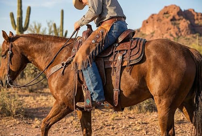 Horse Western Turquoise Cactus Tooled Leather Covered Saddle Stirrups 51238 - color: Brown Cactus