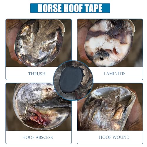 12 Pack Horse Hoof Tape — Cotton, Self-Adhesive & Breathable Hoof Wrap for Wound Care, Hoof Packing&Laminitis Relief, Extra Protection for Horse Hooves