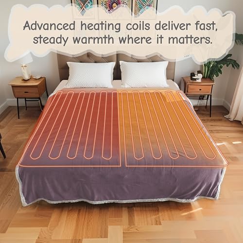 Soypipo Electric Heated Blanket 50"x60", 9 Heat Settings 10-Hour Auto-Off - color: 06-purple, size: Throw 50"x60"