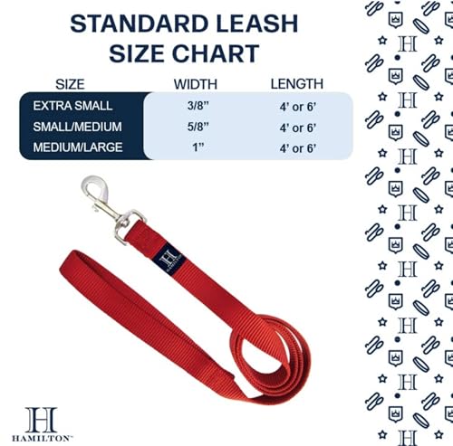 Hamilton 4 ft Nylon Dog Leash, Small/Medium 5/8" x 4', Wine - color: Wine, size: 5/8" x 4'