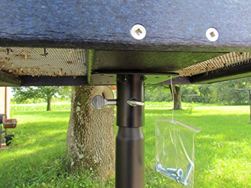 Squirrel Stopper Metal Mounting Flange Bird Feeder Poles, Birdhouse Pole Mount Bracket with Screws, Heavy Duty Metal, Fits 1 inch Outside Diameter Poles, 1 Pack