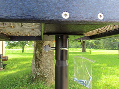 Squirrel Stopper Metal Mounting Flange Bird Feeder Poles, Birdhouse Pole Mount Bracket with Screws, Heavy Duty Metal, Fits 1 inch Outside Diameter Poles, 1 Pack